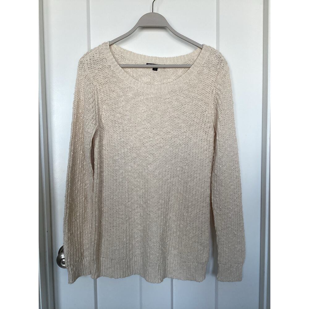 Brandy Melville Women’s Cable Knit Oversized Sweater Pullover Cream One‎ Size